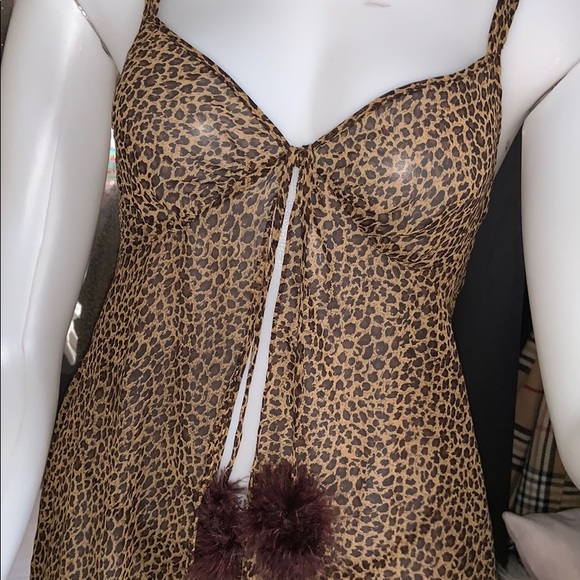 Íntimo amore Babydoll lace cheetah print w panty - Picture 2 of 4